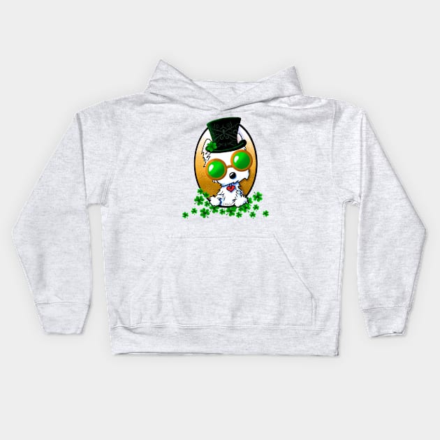 Lucky Westie by KiniArt Kids Hoodie by KiniArt